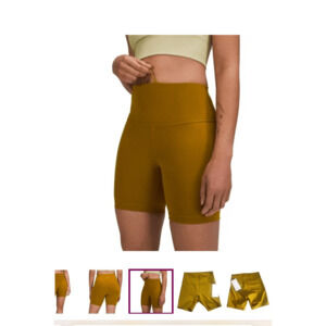 Lululemon Women's Gold Spice Align High-Rise Short 8" Pilates Biker Gym Workout